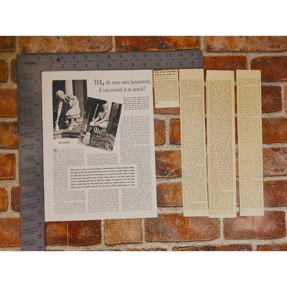 1940‎ "Why Do Your Own Housework If You Resent It So Much?" Vtg Print Article - Picture 5 of 9